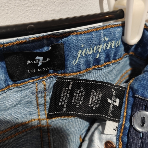 7 For All Mankind Girls Jeans Size 4 Distressed Medium Wash - Picture 4 of 6